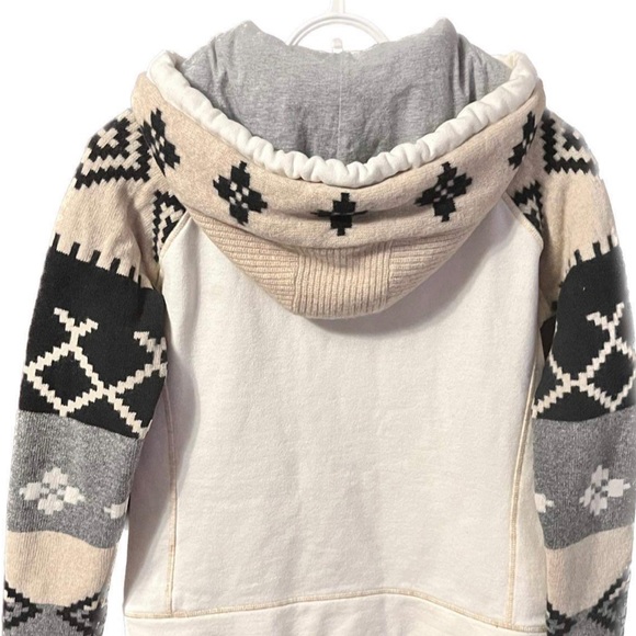 NAPAPIJRI Geographic Lambswool/Cotton blend Aztec print  hoodie Women’s size M - Picture 5 of 14
